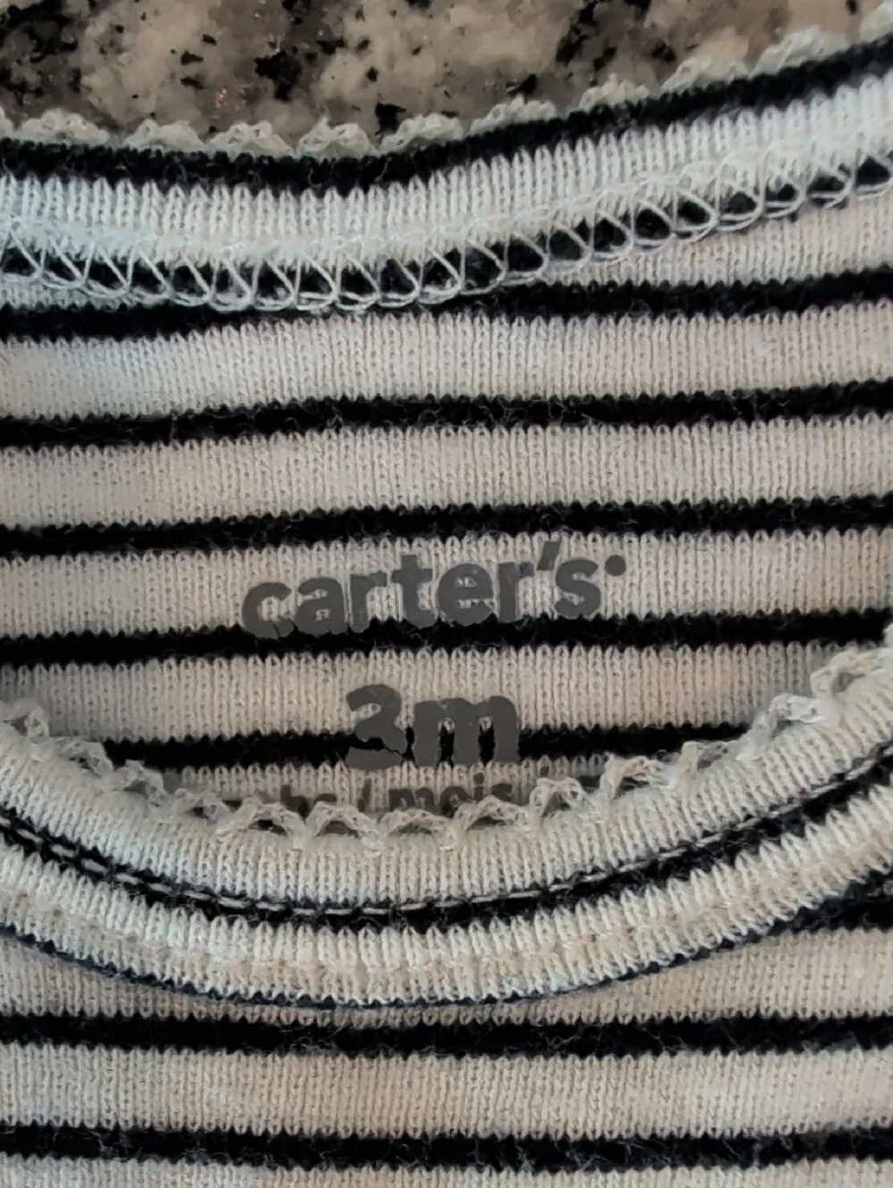 Carter's Black & White Striped Long-Sleeve Baby Bodysuit